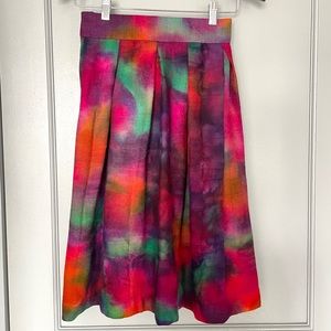 Norblack Norwhite Pleated Wool Skirt